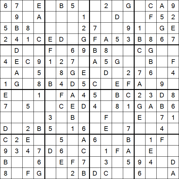 Sudoku 16x16 - Simple