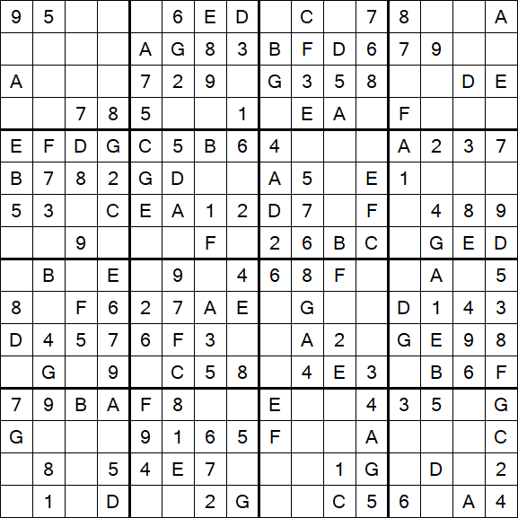 Sudoku 16x16 - Simple