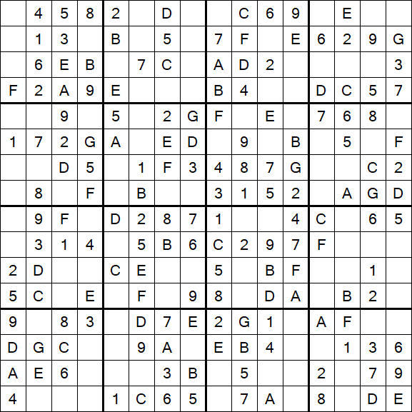 Sudoku 16x16 - Simple