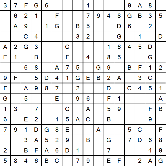 Sudoku 16x16 - Simple
