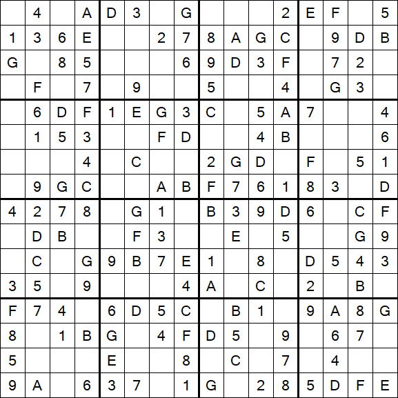 Sudoku 16x16 - Simple