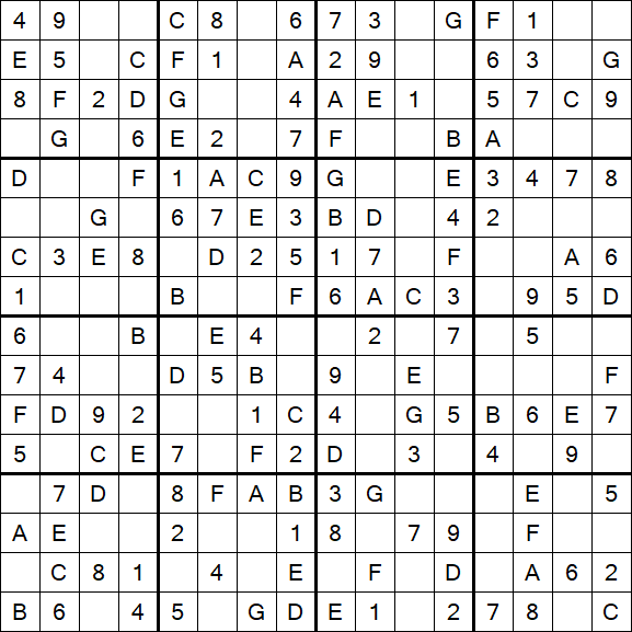 Sudoku 16x16 - Simple
