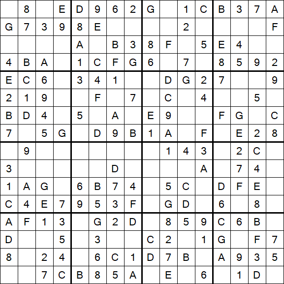 Sudoku 16x16 - Simple