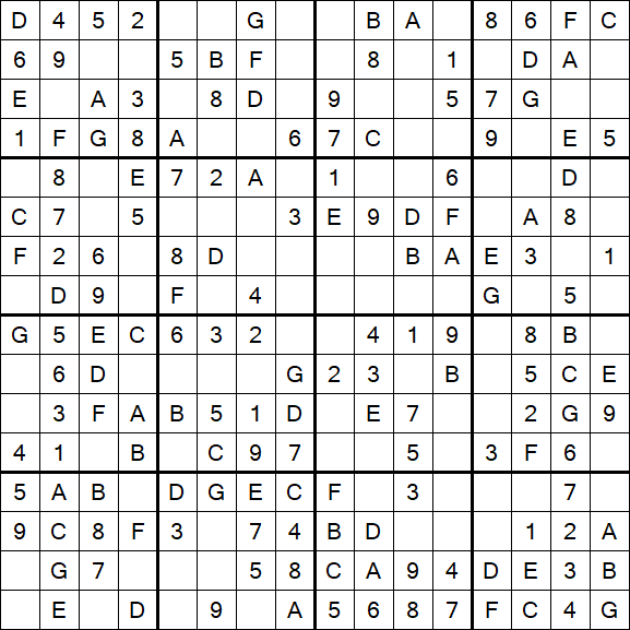 Sudoku 16x16 - Simple