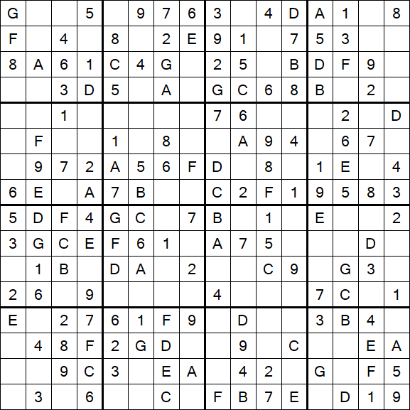 Sudoku 16x16 - Simple