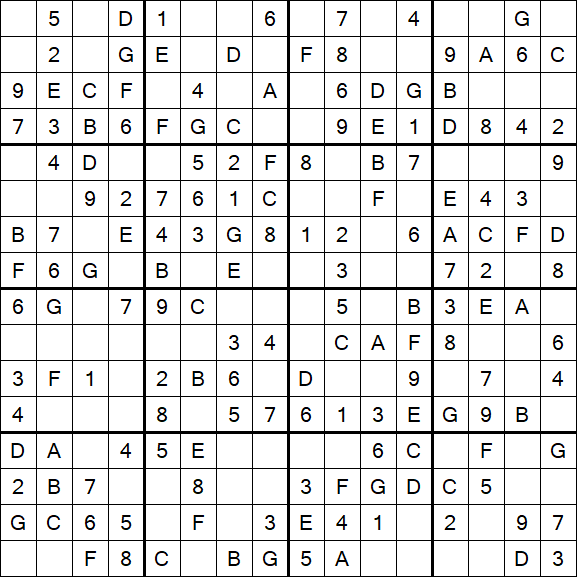 Sudoku 16x16 - Simple