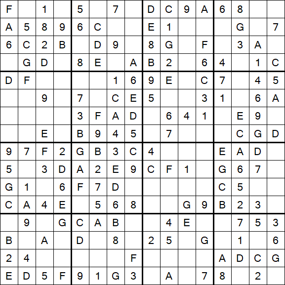 Sudoku 16x16 - Simple