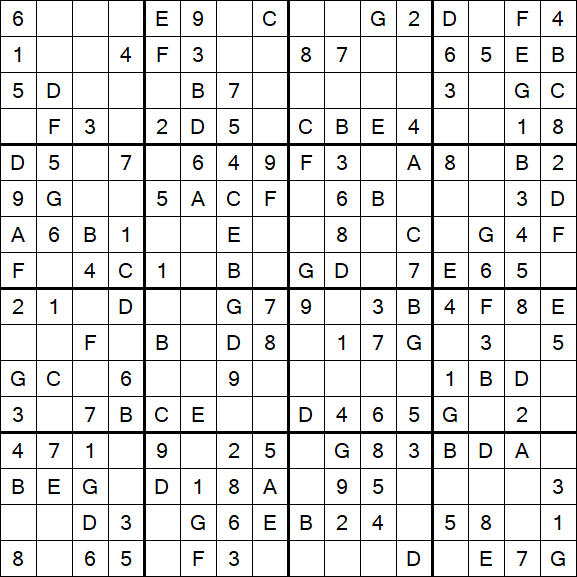 Sudoku 16x16 - Simple