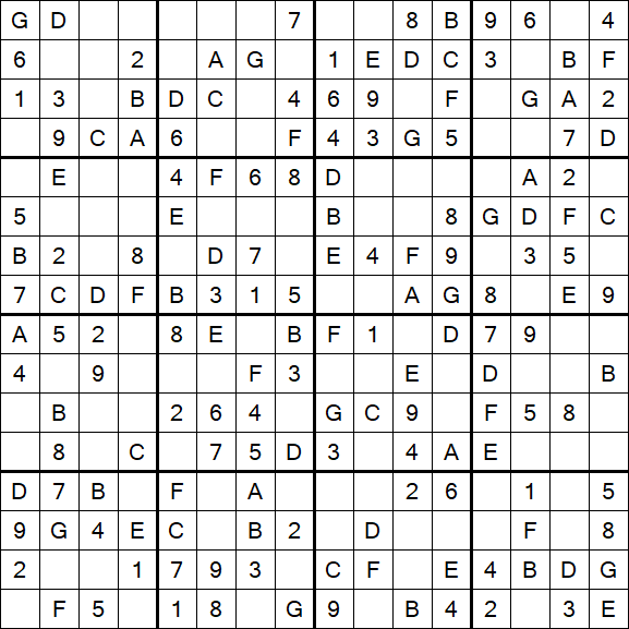 Sudoku 16x16 - Simple