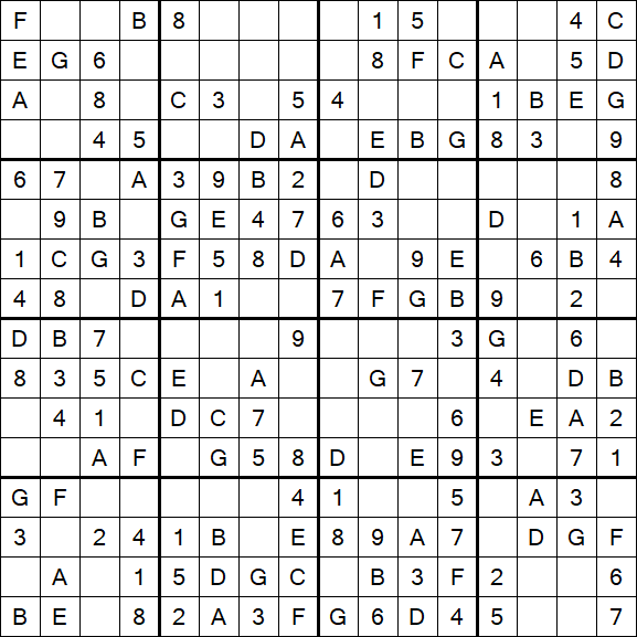 Sudoku 16x16 - Simple