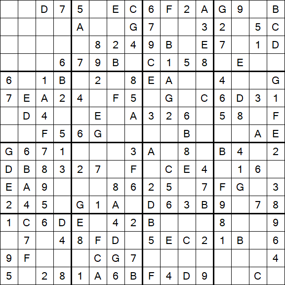 Sudoku 16x16 - Simple