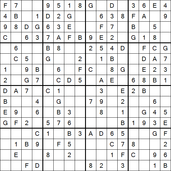 Sudoku 16x16 - Simple
