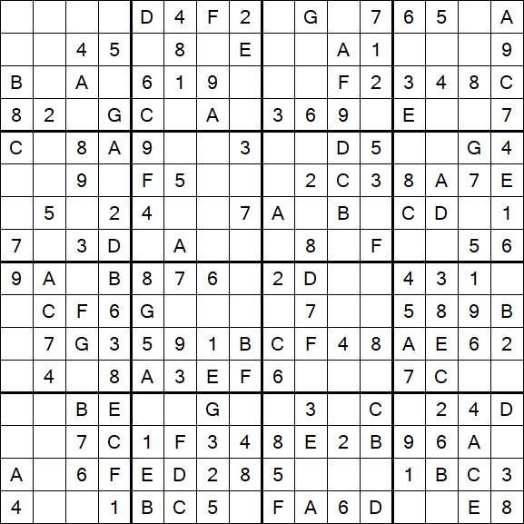 Sudoku 16x16 - Simple