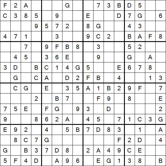 Sudoku 16x16 - Simple