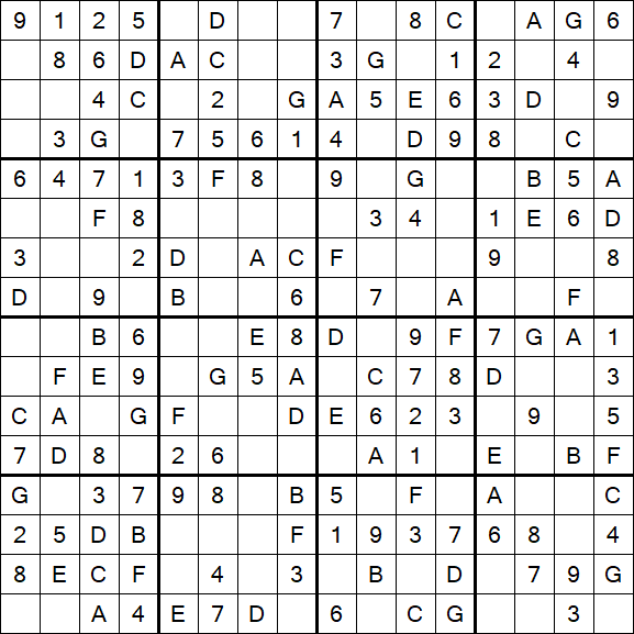 Sudoku 16x16 - Simple
