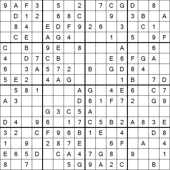 Sudoku 16x16 - Simple