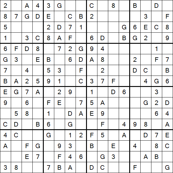 Sudoku 16x16 - Simple