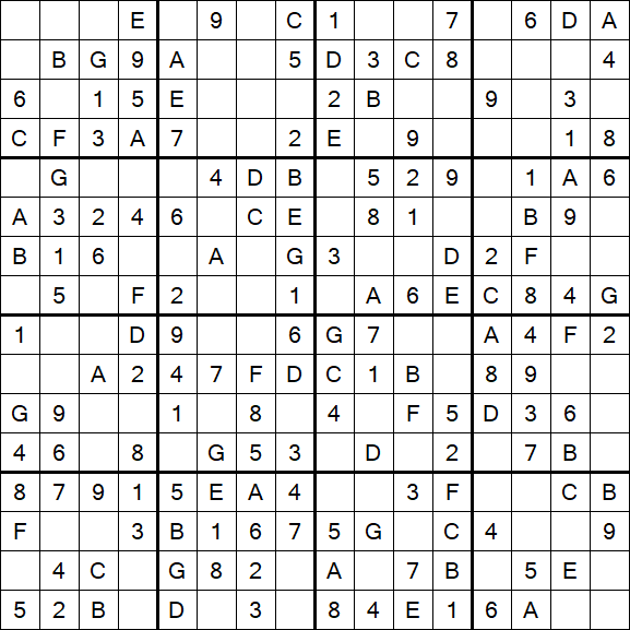 Sudoku 16x16 - Simple