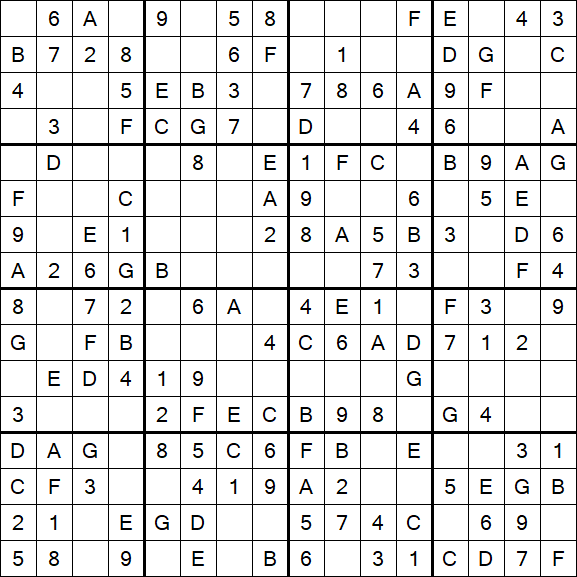 Sudoku 16x16 - Simple