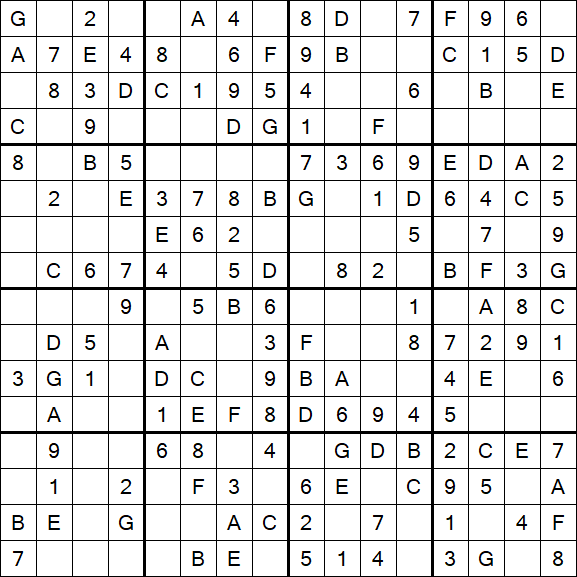 Sudoku 16x16 - Simple