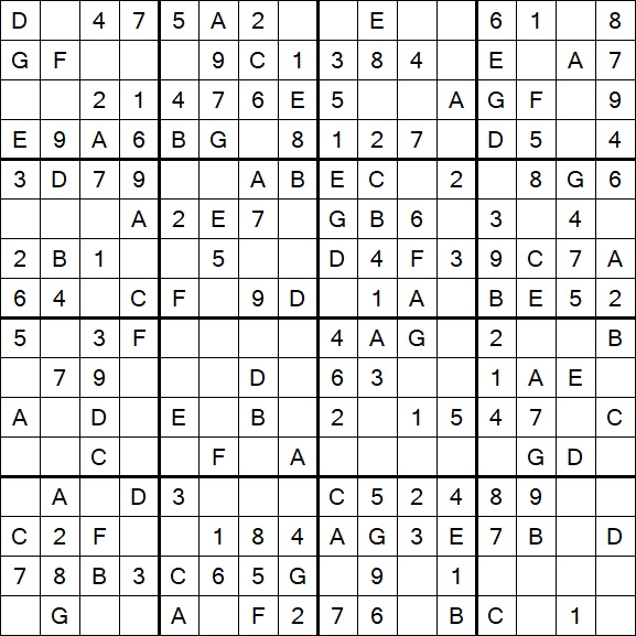 Sudoku 16x16 - Simple