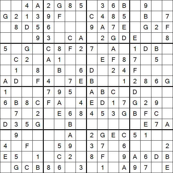 Sudoku 16x16 - Simple