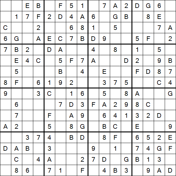 Sudoku 16x16 - Simple
