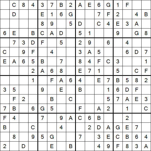 Sudoku 16x16 - Simple