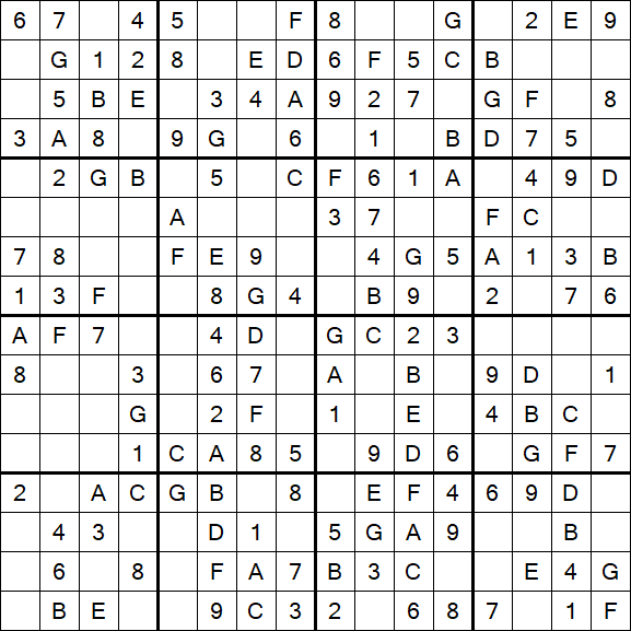 Sudoku 16x16 - Simple