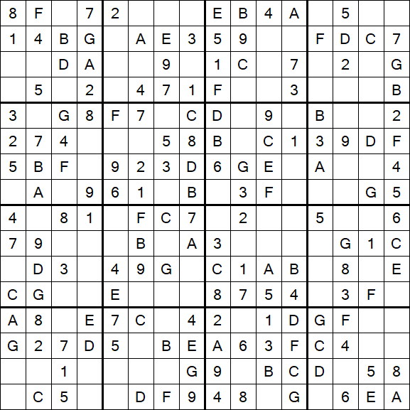 Sudoku 16x16 - Simple