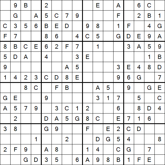 Sudoku 16x16 - Simple