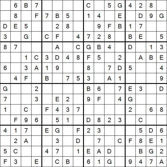 Sudoku 16x16 - Simple