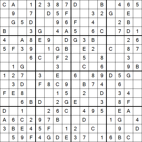 Sudoku 16x16 - Simple