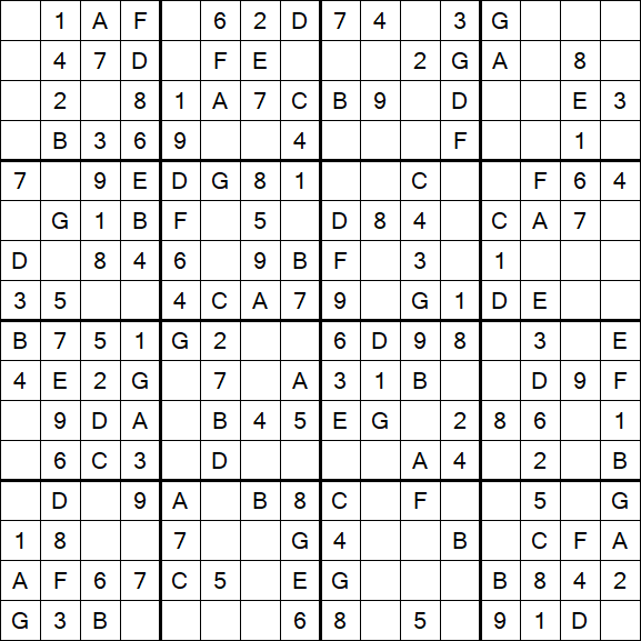 Sudoku 16x16 - Simple