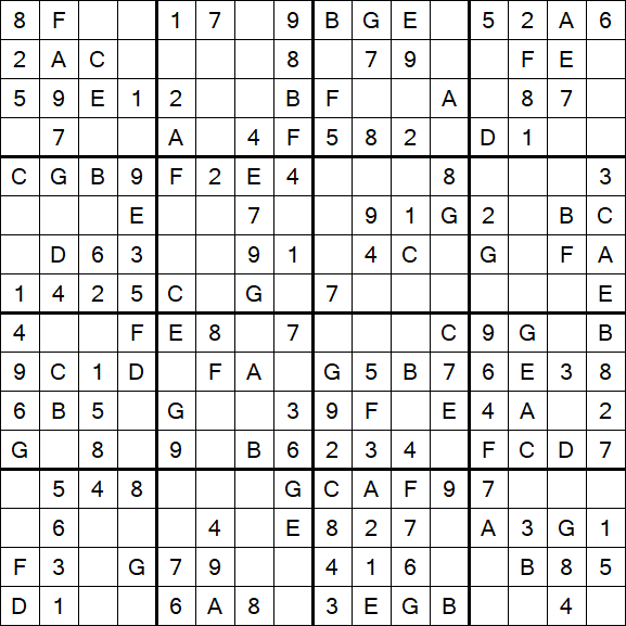 Sudoku 16x16 - Simple