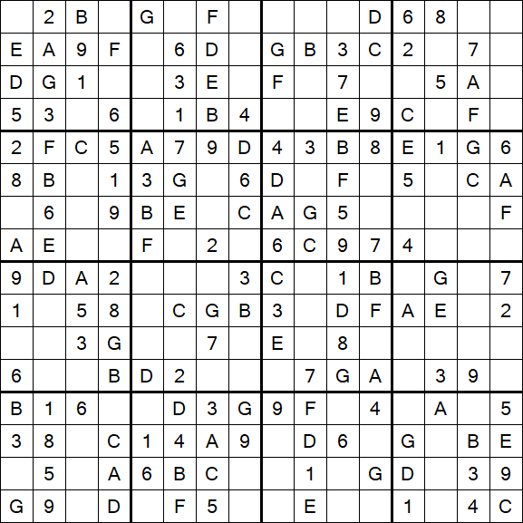 Sudoku 16x16 - Simple