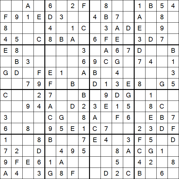 Sudoku 16x16 - Simple