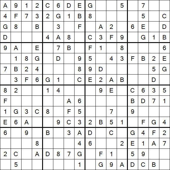 Sudoku 16x16 - Simple