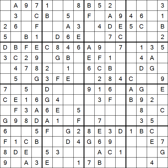 Sudoku 16x16 - Simple