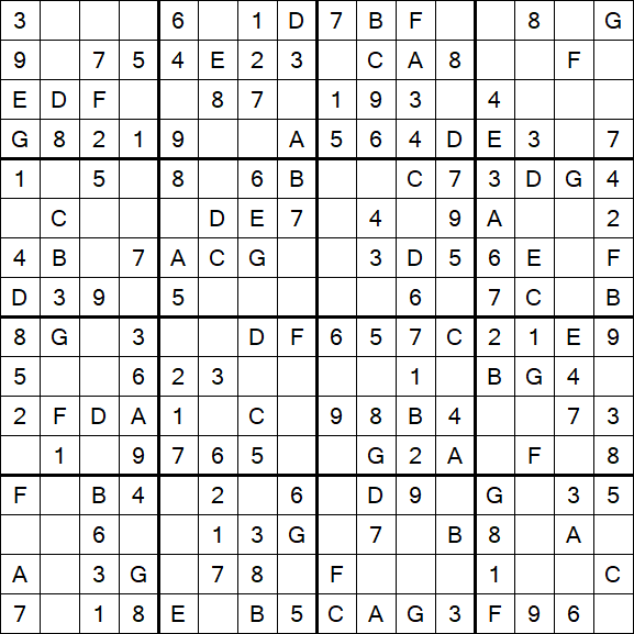 Sudoku 16x16 - Simple