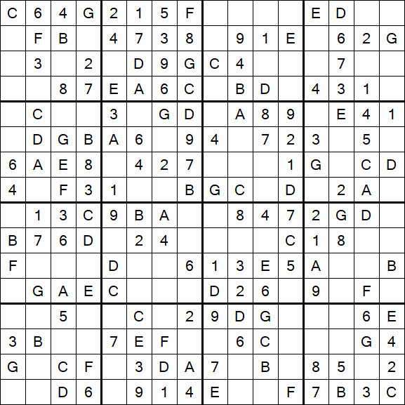 Sudoku 16x16 - Simple