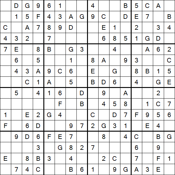 Sudoku 16x16 - Simple
