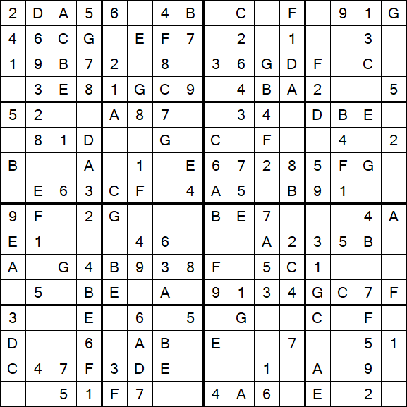Sudoku 16x16 - Simple