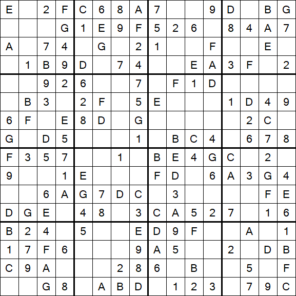 Sudoku 16x16 - Simple