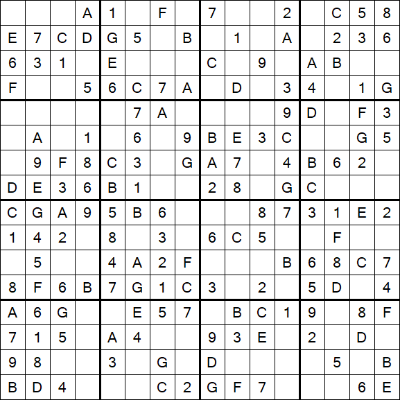 Sudoku 16x16 - Simple