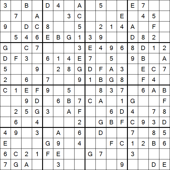 Sudoku 16x16 - Simple