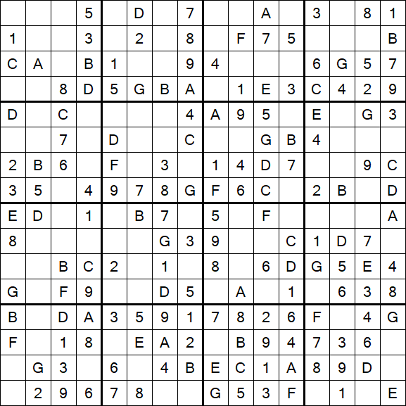 Sudoku 16x16 - Simple