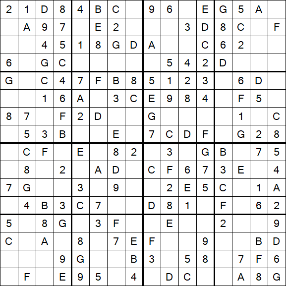 Sudoku 16x16 - Simple