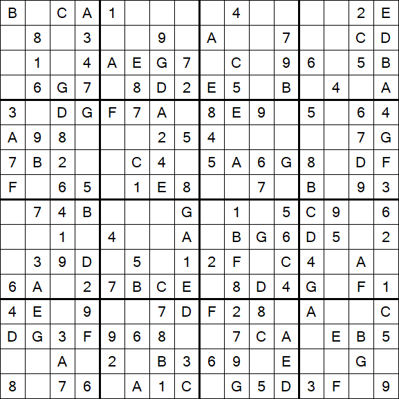 Sudoku 16x16 - Simple