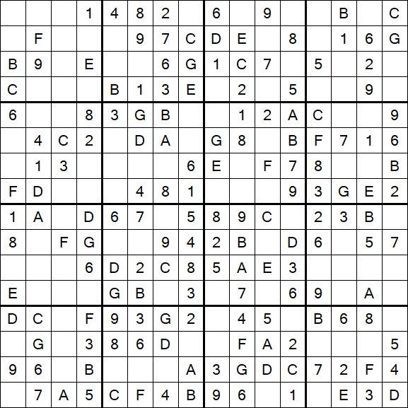 Sudoku 16x16 - Simple